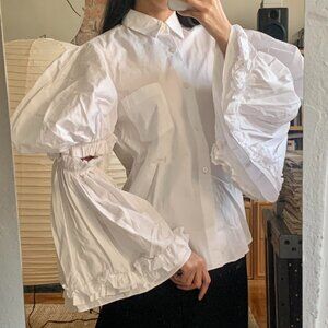 Comme des Garçons Puff Sleeve Shirt 2019 White XS